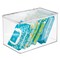 mDesign Plastic Bathroom Stackable Storage Container Box with Lid